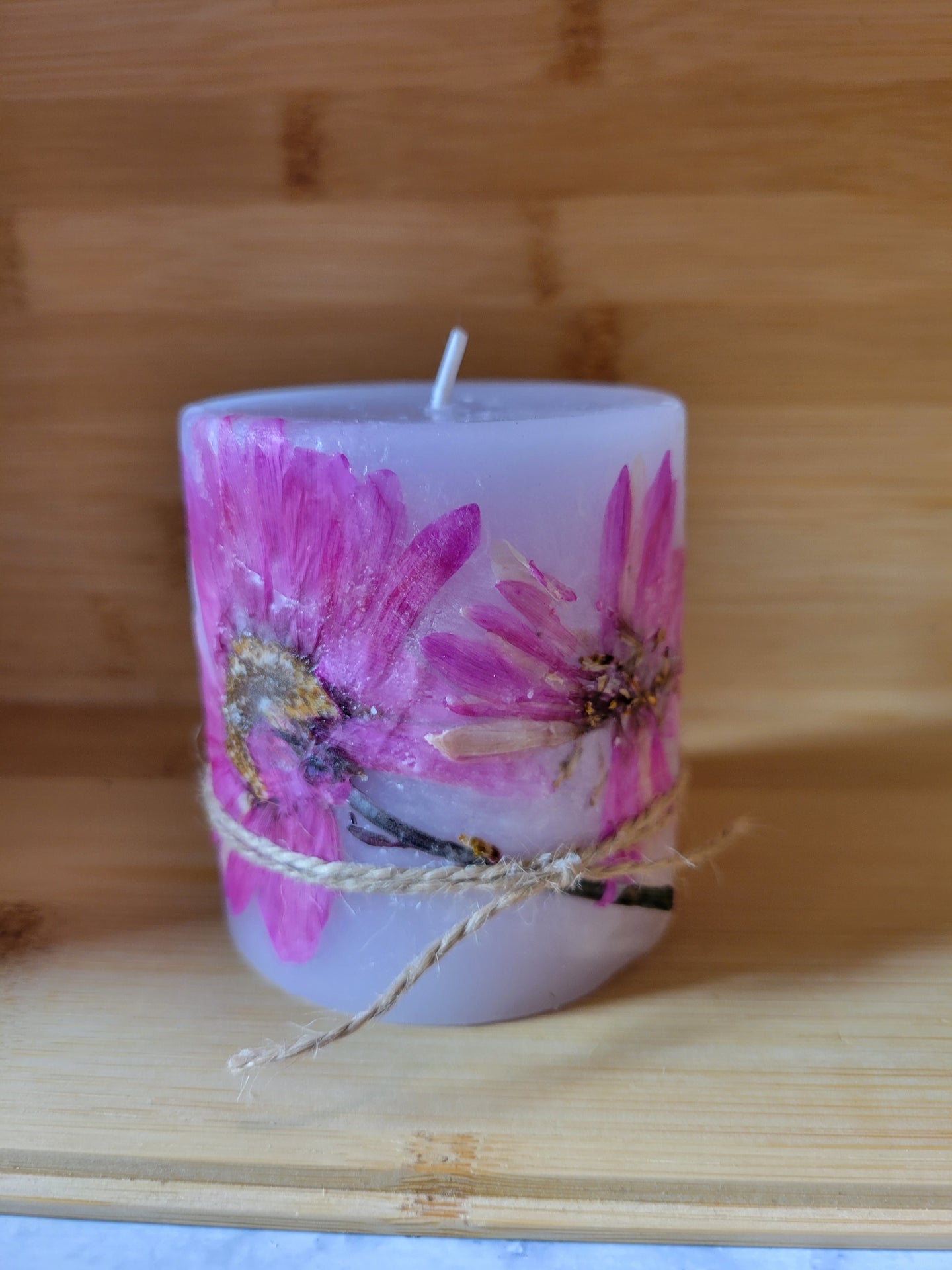 Pressed Floral Candle