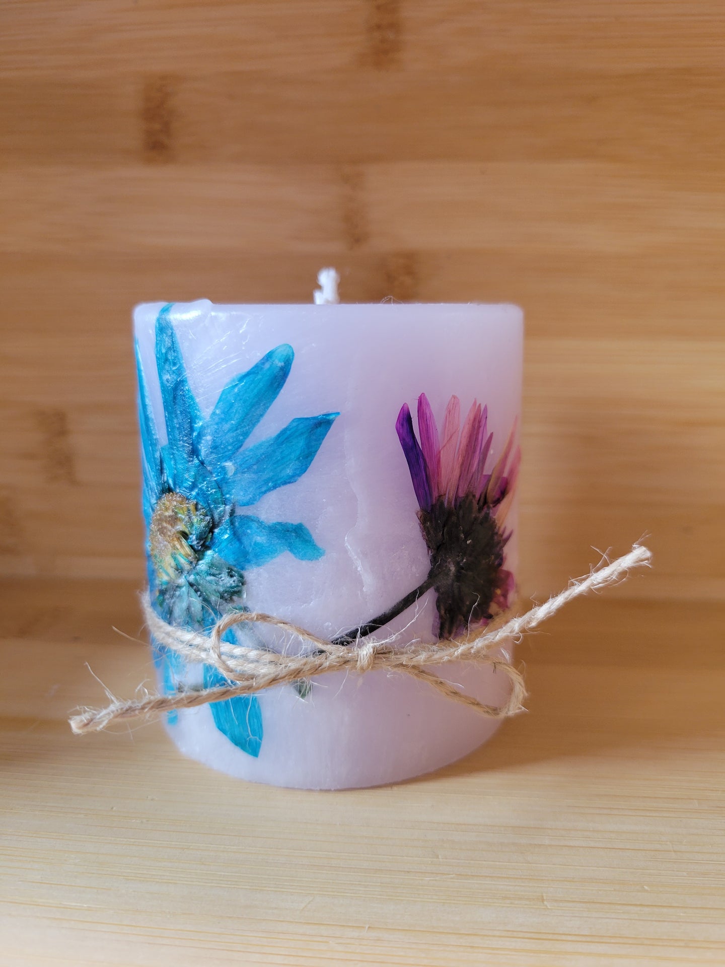 Pressed Floral Candle