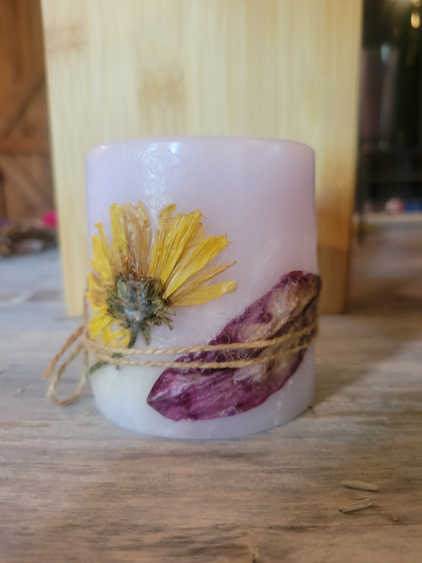 Pressed Floral Candle